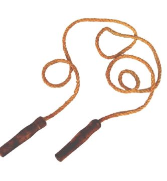 Cuerda de saltar tradicional, vinculada con la historia milenaria del salto a la cuerda